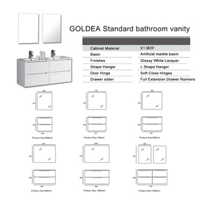 Alibaba barato tienda europea mueble bajo lavabo mueble de baño vanidad <span class=keywords><strong>con</strong></span> Mable superior - Product Image 2