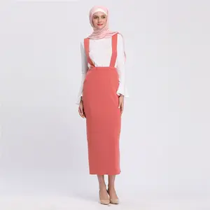 2019 中国制造商批发时尚美丽的吊带裙子为穆斯林妇女