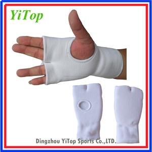 Blanc protège-mains de karaté mitaines, Élastique main mitaines - Product Image 2