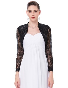 <span class=keywords><strong>Boléro</strong></span> court <span class=keywords><strong>en</strong></span> <span class=keywords><strong>dentelle</strong></span> <span class=keywords><strong>noire</strong></span> à manches longues pour femmes Grace Karin - Product Image 1