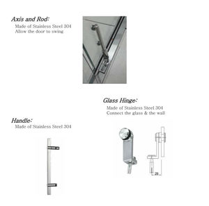 <span class=keywords><strong>Mampara</strong></span> de <span class=keywords><strong>Ducha</strong></span> de Vidrio con Bisagras Pivotantes sin Marco, Moderna y de Lujo, de Acero Inoxidable SS304, con <span class=keywords><strong>Plato</strong></span> de Piedra Artificial, Unidad de Baño Prefabricada - Product Image 6
