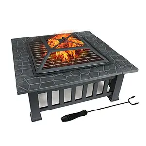 Seguro duradero y resistente al óxido mosaico cuadrado azulejo Top Fire Pit Mesa