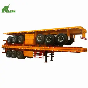 Standard chassis dimensions 40ft flatbed semi trailer with JOST landing gear