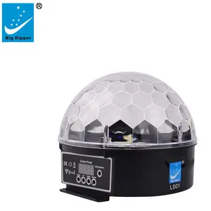 Büyük kepçe disko topu ışık 6*3W 6 renk Led sahne ışıkları Dj ekipmanları ses aktif sihirli döner sahne ışığı