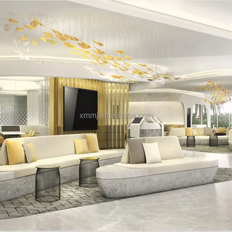 Modern shopping mall decoration art amber clear glass ceiling chandelier lighting