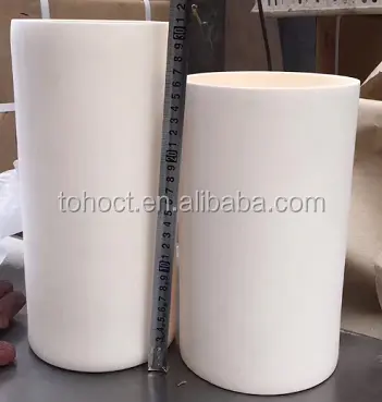 Kemurnian tinggi silinder atau corong Al2o3 keramik Korundum Alumina Crucible untuk logam mencair di laboratorium