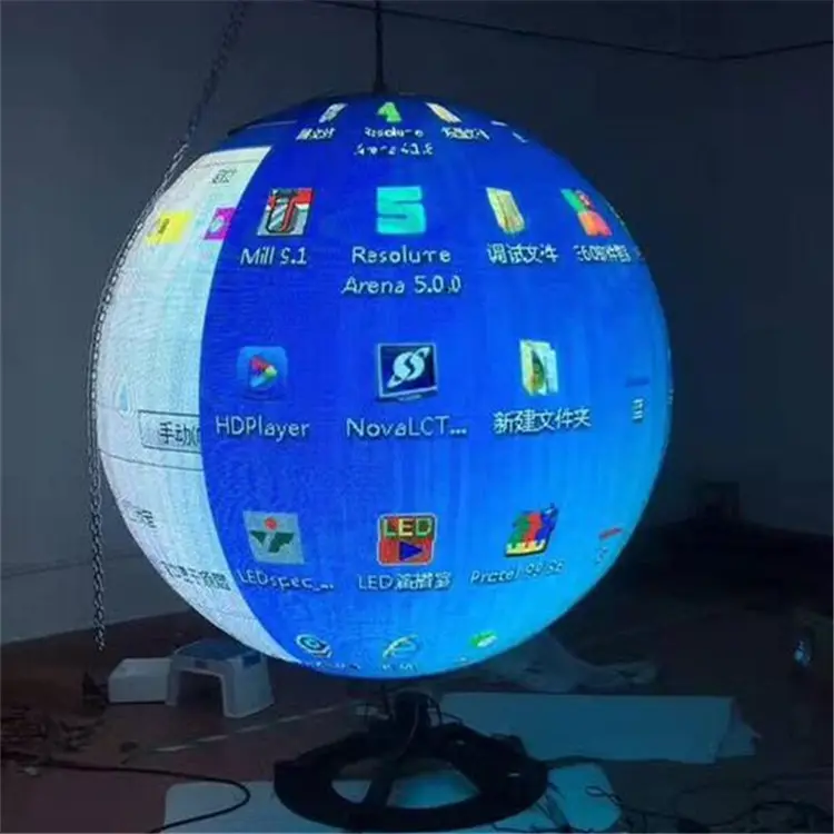 P4 led מטריקס מלא צבע כדור כדור צורת מותאם אישית led כדור מסך