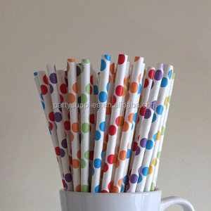 El punto de polca largo pajitas de beber de papel para decoracion fiesta de suministro - Product Image 5