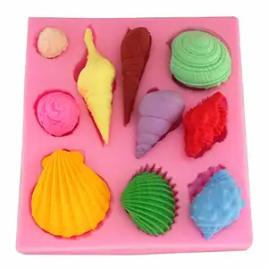 Sea Shell Starfish Snail Conch Shell Fondant Cake Mold Chocolate Mould Silicone