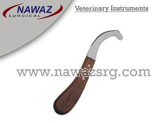 Manche en bois couteau à sabot outils de coupe Instruments vétérinaires couteau à sabot de cheval rond en acier inoxydable - Product Image 2