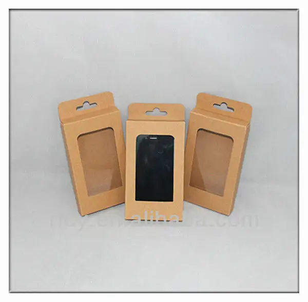窓付きiPhoneケース用カスタマイズクラフト紙包装箱