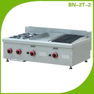 Restoran tezgahüstü mutfak ekipmanları/İtalyan kullanılan gaz aralıkları bn-2t-2