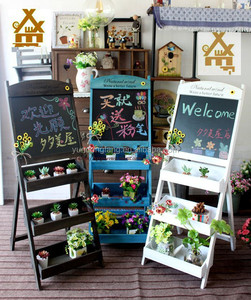 Plante en <span class=keywords><strong>bois</strong></span> Stand Pot Rack Présentoir Pays <span class=keywords><strong>Rustique</strong></span> En Pot Fleurs Avec Tableau Noir Accueil bar babillard - Product Image 3