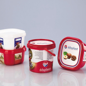 Tazza di plastica tazza di prodotti IML in stampaggio etichetta Sistema di Automazione macchine - Product Image 1