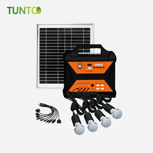 Kit Tenaga Surya Portabel 10W Harga Generator Tenaga Surya dengan Panel Surya untuk Kit Berkemah Energia Solar