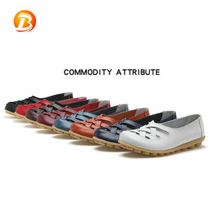Summer Shallow Neck Anti slip Breathable Leather Flat <strong>Nurse</strong> <strong>Shoes</strong> - Product Image 3