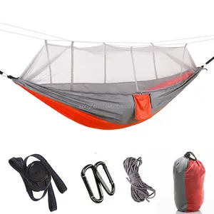 Kongbo personalizado barato China al por mayor acolchado Camping impermeable impreso nylon plegable 3 personas playa hamaca con mosquitera