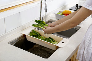 Çevre dostu plastik PP mutfak bulaşık kurutma rafı lavabo çanak süzgeç süzgeç ve süzgeç üzerinde - Product Image 4