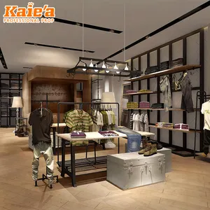 Exibição de loja de roupas online para decorar uma loja de roupas, exibição de madeira para showroom