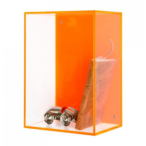 Neon treo Acrylic Beanie bé hiển thị hộp tường Acrylic Bộ sưu tập hiển thị trường hợp huỳnh quang Neon màu vàng bóng hộp - Product Image 2