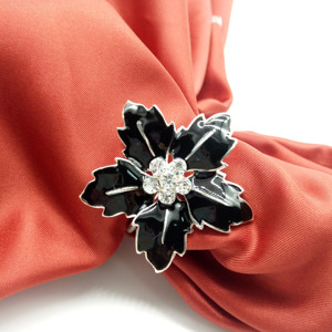 40mm bianco <span class=keywords><strong>fiore</strong></span> smalto strass portatovagliolo elegante in metallo portatovaglioli per banchetto di nozze decorazione della tavola - Product Image 2