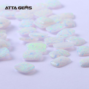 Creado opal cut 7x9mm 17B rojizo blanco TIPOS <span class=keywords><strong>DE</strong></span> suelta piedras <span class=keywords><strong>de</strong></span> ópalo color piedra - Product Image 1