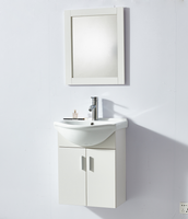 Meuble de salle de bain moderne en MDF, petit format, pas cher, avec 2 portes suspendues, pour lavabo