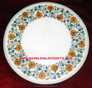 <b>Round</b> Marble Inlay <b>Table</b> <b>Tops</b>, Marble <b>Table</b> <b>Top</b> - Product Image 1