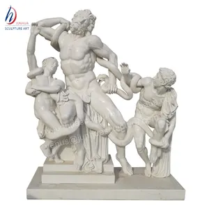 古代生命大小石大理石希腊老浣熊和他的儿子雕像雕塑