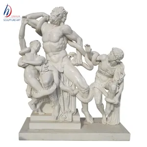 Statue antique grandeur nature en marbre grec de Laocoön et ses fils - Product Image 1