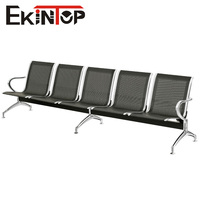 Silla de Espera Negra de 5 Plazas para Adquisiciones Gubernamentales, Silla de Aeropuerto, Asientos para Áreas de Espera