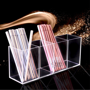 Acrylic Pen Holder Marker Storage <strong>Stationery</strong> <strong>Shop</strong> <strong>4</strong> Slot Makeup Brush Storage Box Clear Pen Pencil Standing Display Cosmetic Box
