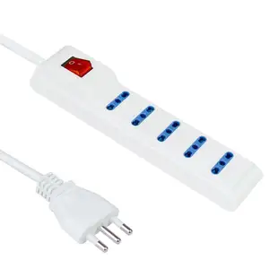 Italië Power Strip 5 Outlet Met Kinderen Protector Lichtgevende Schakelaar En Custom Lange Netsnoeren Imq Ce Goedgekeurd