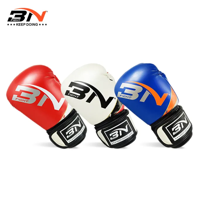BN 6oz PU Leather Custom Logo Boxing Gloves For Muay Thai Kickboxing MMA Sparring Boxing Gloves Training Kick Boxing Gloves