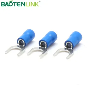 BAOTENG SV2-5 blue copper brass insulated PVC automatic crimp type spade u shape terminal connector