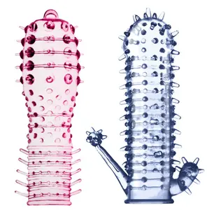 Preservativi di cristallo dildo manica uomini sesso ritardo preservativo 4*13cm