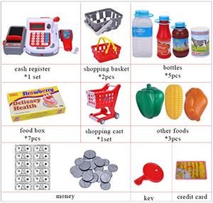 להעמיד פנים חינוכי רב תפקודי לשחק צעצוע אלקטרוני צעצוע עם מיקרופון, סל קניות, מצרכים (דלוקס) - Product Image 3