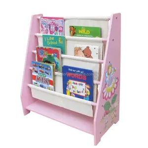 Children 5 Tier Canvas Book Stand Kids Fairy Storage Bookcase Display