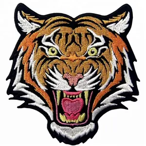 Fer sur broderie Patch Chenille personnalisé l unité en gros personnalisé broderie tigre motif coudre sur patch