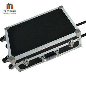 Built-in Three Aluminum Tie Rod 2" Universal Wheel Draw-bar Box Custom Portable Black <strong>Square</strong> Fireproof Board Case <strong>Tool</strong> - Product Image 5