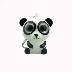 Dierlijke Vorm Plastic Panda Eye Popper Sleutelhanger Cartoon Plastic Popping Panda Sleutelhanger