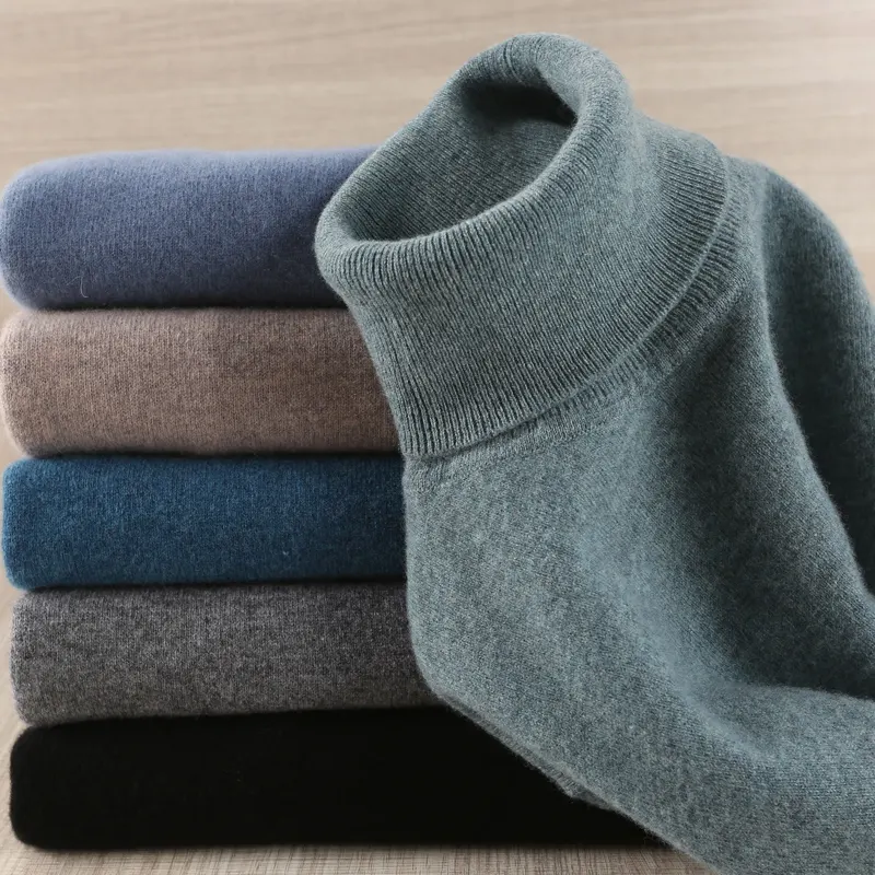 MENCA Mùa Đông Người Đàn Ông Áo Len 100% Tinh Khiết Merino Len Dệt Kim 8 Màu Sắc Cao Cổ Chui Đầu Jumpers Bán Buôn