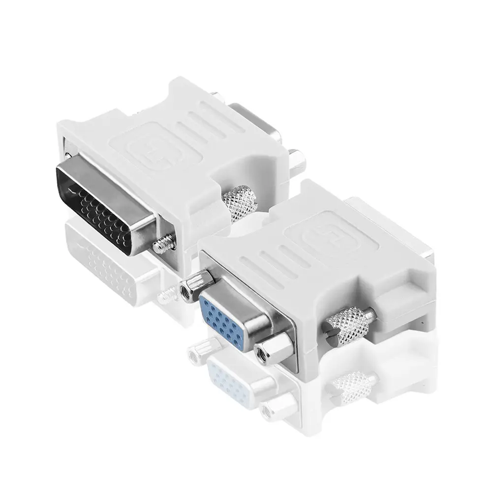 DVI-D 24 + 1 erkek DVI VGA adaptörü Video dönüştürücü kafa konektörü 24 + 5 Pin DVI erkek VGA dişi fiş PC laptop için