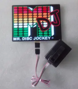 Mr.disc jockey 动画 led 照明 t恤，带 DC6V 逆变器和声音传感器