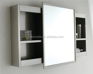 BONNYTM <span class=keywords><strong>Hotel</strong></span> 201/304SS Moderno Blanco Solo Cuencos y Plegable Armario con Espejo de Baño Montado En la Pared Del Gabinete - Product Image 3