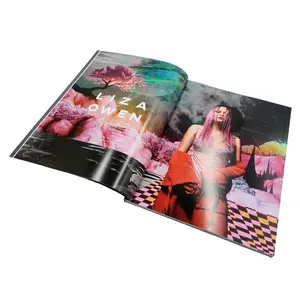 Échantillon gratuit de l'impression de livres Reliure parfaite Livre à couverture rigide Magazines de mode brillants Service d'impression en couleurs