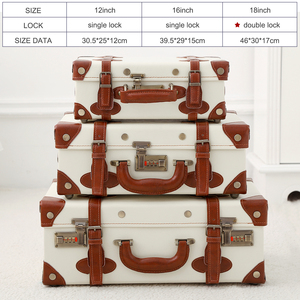 2020 패션 어린이 PU 가죽 어깨 가방 여행 핸드백 소프트 가방 3 세트 수하물 빈티지 트렁크 - Product Image 5
