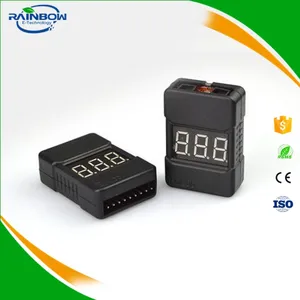 BX100 1-8S Lipo电池电压测试仪/低压蜂鸣器报警器/带双扬声器的电池电压检查器Rainbowsemi