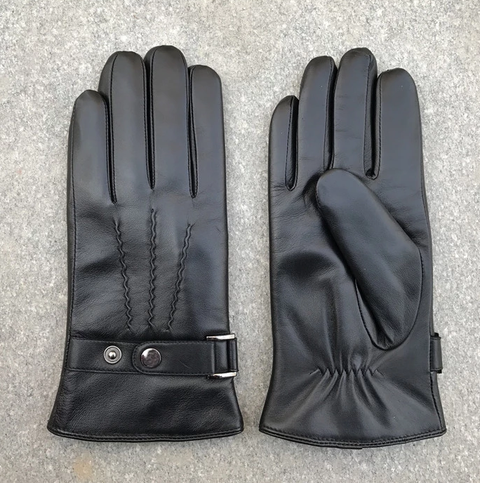 Оптовая продажа, мужские зимние кожаные перчатки для сенсорного экрана