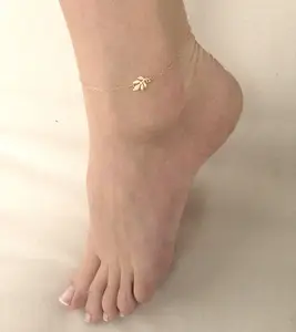 2018 Nieuwe Mode Goud Zilver Kleur Bladeren Blad Enkelbandje Barefoot Sandalen Enkelbanden Voet Been Ketting Voor Vrouwen Eenvoudige Strand Sieraden